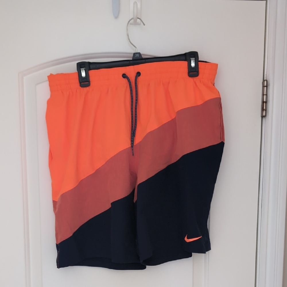 Nike Orange and Black Athletic Shorts